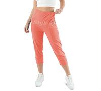URBAN STITCH Cropped Trousers for Women UK Ladies Capri Summer Pants Stretch 3/4 Length Crop Cut Off Three Quarter Elasticated Short (20, Coral)