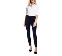 URBAN STITCH Girls Skinny School Trousers Women Skinny Navy Black Grey Office Work Day Smart Teens Slim Fit Formal Trousers (Navy Blue, 14 Long)