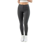 URBAN STITCH Grey School Trousers for Girls High Waisted Teens Skinny Women Trousers for Work Ladies Office Day Smart Slim Leg Trousers (14, Grey)