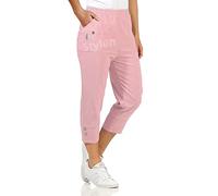 URBAN STITCH Womens Capri Trousers Ladies Three Quarter Soft 3/4 Cropped Pants UK Ladies Stretch Pull on Trousers Elasticated Waist Plus Size Summer Shorts (18, Dusty Pink)