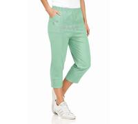 URBAN STITCH Womens Capri Trousers Ladies Three Quarter Soft 3/4 Cropped Pants UK Ladies Stretch Pull on Trousers Elasticated Waist Plus Size Summer Shorts (16, Menthol)