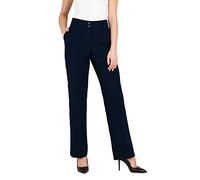 URBAN STITCH Womens Tailored Wide Leg Trousers Smart Formal Office Work Bootcut High Waist Straight Leg Navy Blue Trouser (8 Short, Navy Blue)