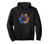 Urban Street Art Duo Color Clash Pullover Hoodie