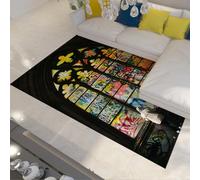 Urban Street Art Machine Washable Rugs Living Room 120x180cm Large Banksy Graffiti Boho Area Rugs for Bedroom Stained Glass Window Print Area Rug for Kids Room Lounge Short Pile Floor Carpet