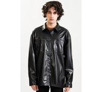 Urban Studio Men's Faux Leather Baggy Shacket in Black | Size: Medium Urban Studio Black M