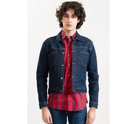 Urban Studio Men's Short-Length Buttoned Up Denim Jacket in Dark Blue | Size: 2XL Urban Studio Dark Blue 2XL