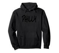 Urban Style Philly in Black Text Pullover Hoodie