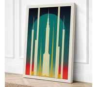 Urban Sunrise Art Deco Canvas Wall Art Print 30x20 Inch