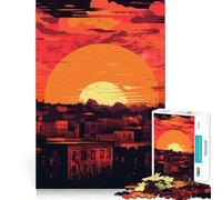 Urban Sunset 1000-piece Puzzle for Teenagers Mind Skill Fun Uniform Size Precise Pieces Relaxing Indoor Group Activity (50x75cm)
