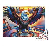Urban Sunset Eagle prompt1 paper 1000-piece jigsaw puzzle for adults prompt2 educational eagle scene puzzle stress relief home decor 52x38cm/1000pcs