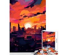 Urban Sunset Hard Jigsaw Puzzle for Adults 1000 Pieces Birthday Gifts Difficult Hard Home Decoration Toys for And 14 Years And over (38x52cm)