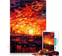 Urban Sunset Jigsaw for Teenagers 1000 Pieces Mental Improve Play Uniform Size Precise Pieces Family Fun Night Activity (50x75cm)