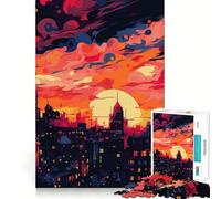 Urban Sunset Jigsaw for Teenagers1000 Pieces Mind Boost Game Firm Fit Secure Assembly Bonding Activity for Loved Ones (50x75cm)