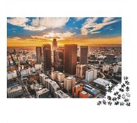 Urban Sunset Jigsaw Puzzle 1000 Pieces Recycled Paper Skyscrapers Jigsaw Puzzles Educational Game Challenge Fun Family Game for Adults And Age 10 70x50cm/1000pcs