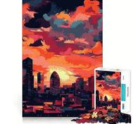 Urban Sunset Jigsaw Puzzles 1000 Pieces Focus Boost Fun Laser Cut for Flawless Fit Bonding Activity for Loved Ones (50x75cm)