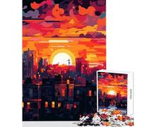 Urban Sunset Jigsaw Puzzles 1000 Pieces for Teenagers Boost Memory And Cognitive Function Calm Peaceful Leisure Activity (50X75cm)