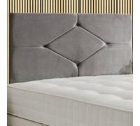 Urban Textures 20" Luna Plush Velvet Diamond Design Headboard - Grey