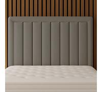 Urban Textures - Belvoir Luxury 20" High Boucle Fabric Upholstered Piped Panelled Headboard - Grey