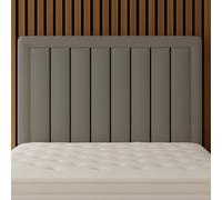 Urban Textures - Belvoir Luxury 26" High Velvet Fabric Upholstered Piped Panelled Headboard - Grey