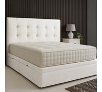 Urban Textures - Eden Ottoman Bed Rounded Headboard Side Lift: Boucle White