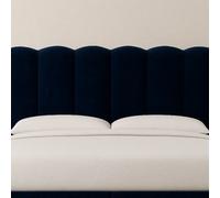 Urban Textures - Elara Luxury 26" High Boucle Fabric Upholstered Cloud Headboard - Navy Blue