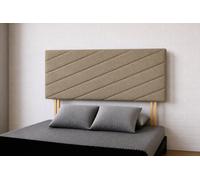 Urban Textures - Left Diagonal Luxury 20" High Linen Fabric Upholstered Bed Headboard - Sand
