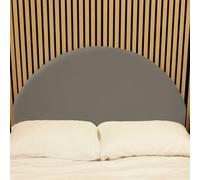 Urban Textures - Lunara Luxury 26" High Velvet Fabric Upholstered Round Headboard - Grey