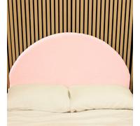 Urban Textures - Lunara Luxury 26" High Velvet Fabric Upholstered Round Headboard - Pink