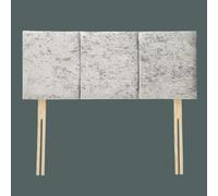 Urban Textures Luxury 20" High Crushed Velvet Fabric Upholstered Siera Bed Headboard - Ice White