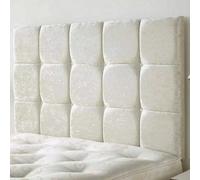 Urban Textures Luxury 20" High Crushed Velvet Fabric Upholstered Sloane Design Bed Headboard - White