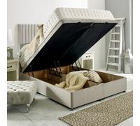 Urban Textures Lyra - Silver Velvet Frame Bed With Cloud Frame Upholstered Headboard End Lift