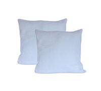 Urban Textures Pack Of 2 Teddy Cushion Covers Square Faux Fur Fleece Pillow Case Cover - 20 X 20 Inches Sky Blue