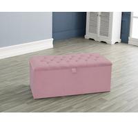 Urban Textures Plush Velvet Chesterfield Ottoman Storage Box - Pink
