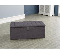Urban Textures Plush Velvet Panelled Ottoman Storage Box - Grey