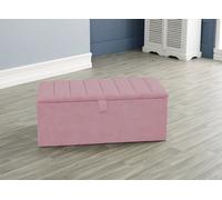 Urban Textures Plush Velvet Panelled Ottoman Storage Box - Pink