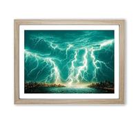 Urban Thunderstorm H1022 Framed Print for Living Room Bedroom Home Office Décor, Wall Art Picture Ready to Hang, Oak A3 Frame (46 x 34 cm)