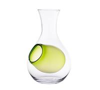 Urban Tokyo Japanese Cold Sake Wine Glass Decanter 12 fl oz Sake Bottle with Ice Cavity Pocket For Home or Restaurant Use (Green Pocket Cavity)