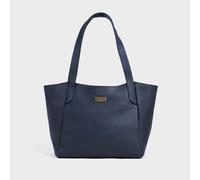'URBAN TOTE' Pebble Grain Real Leather Work Tote Bag Assots London Navy One Size