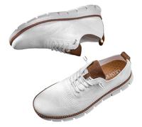 Urban Ultra-Comfort Shoes, Breathable Knit Mesh Upper, Shoes for Men Oxford Sneakers, for Casual Workdays & Weekend Travel (White,10)