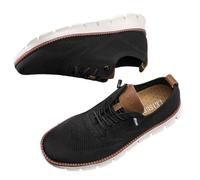 Urban Ultra-Comfort Shoes, Breathable Knit Mesh Upper, Shoes for Men Oxford Sneakers, for Casual Workdays & Weekend Travel (Black,7)