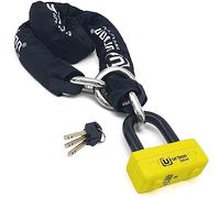 Urban UR74120L Heavy Duty Chain Lock with Ring ø13mm/0.51in + Mini U Disc Lock, High Security SRA Approved, 120cm/3.9ft Extra Length, Multi-Function Brake Anti Theft for Anchor, Motorcycle, Parking