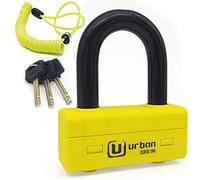 UR75 Approved Motorcycle Mini U Disc Lock, Highest Security Tested Toughest Shackle 18mm/0.7in, Hi-Tech Steel, Double Locking, Polyvalent