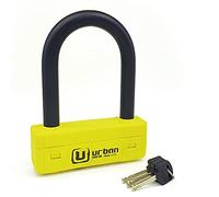 Urban UR85120Y High Security U Lock for Motorcycles, SRA Approved, 18mm/0.7in Hardened Steel, Double Anti-Scratch Locking, Eye-Catching Casing, 85x120mm/3.34x4.72in Anti Theft for Moto Scooter Ebike