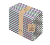 Urban Villa ,Multi Blue Dobby Stripes, Dinner Napkins, Premium Quality,100% Cotton, Set of 12, Size 51X51 CMS, Over sized Cloth Napkins with Mitered Corners, Ultra Soft, Durable Hotel Quality