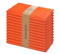 Urban Villa Solid Slub Aqua ColorDinner Napkins Daily Use Premium Quality 100% Cotton Slub Set of 12 Size 20 x 20 Inches on Cloth Napkins Size Pack of 12 Orange
