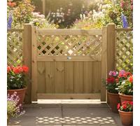 Urban Wooden Garden Gate, 3ft x 3ft Side Gate with Diamond Lattice Insert
