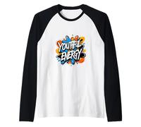 Urban - Youthful Energy 80s 90s Street Art Graffiti Graphic Raglan Baseball Tee