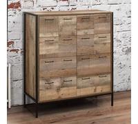 urbana wooden chest of 8 drawers in rustic