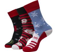 UrbanClassics Christmas Santa Ho Socks 3-Pack AOP X-Mas Multicolor Calf-Length