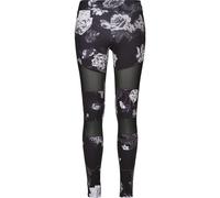 Urbanclassics Ladies Leggings Tech Mesh AOP Darkflower Flowers Stretch Jersey